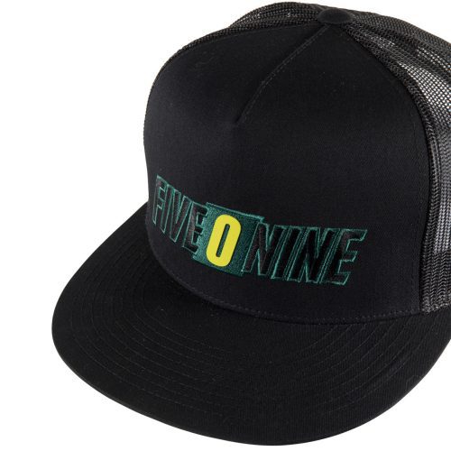 five o nine flat billed trucker hat Black.02