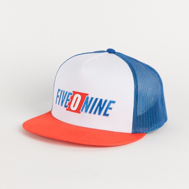 five o nine flat billed trucker hat Patriot.04