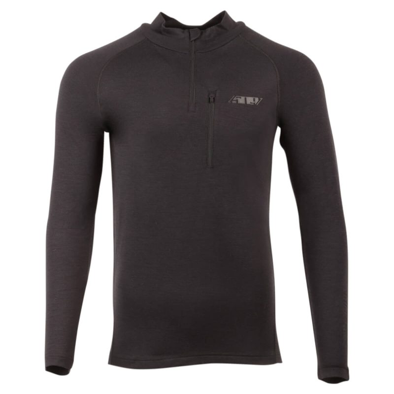 fzn merino quarter zip shirt Black.01