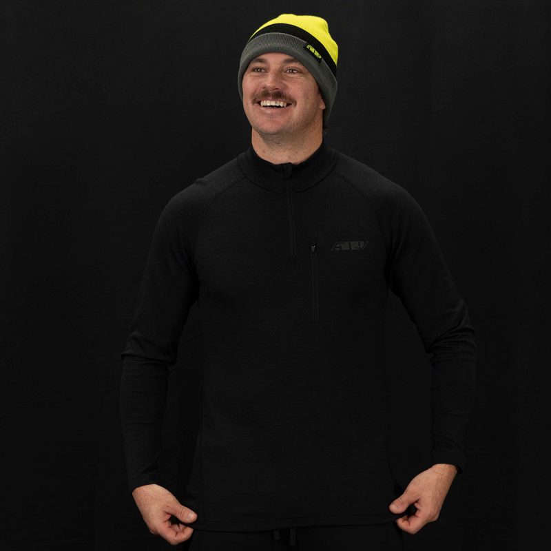 fzn merino quarter zip shirt Black.04