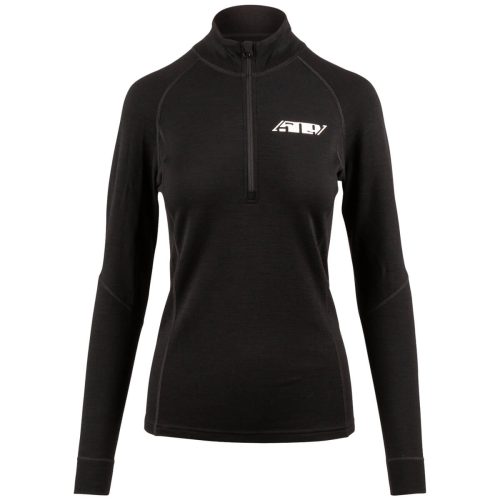 womens fzn merino quarter zip Black.01