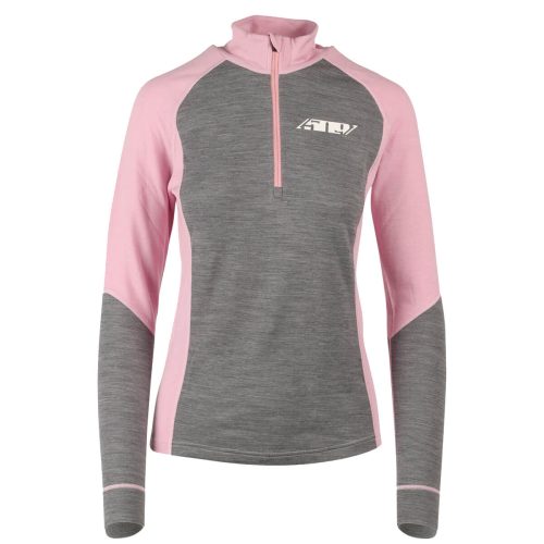 womens fzn merino quarter zip DustyRoseGray.01