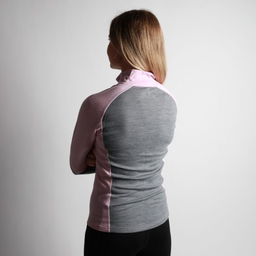 womens fzn merino quarter zip DustyRoseGray.03