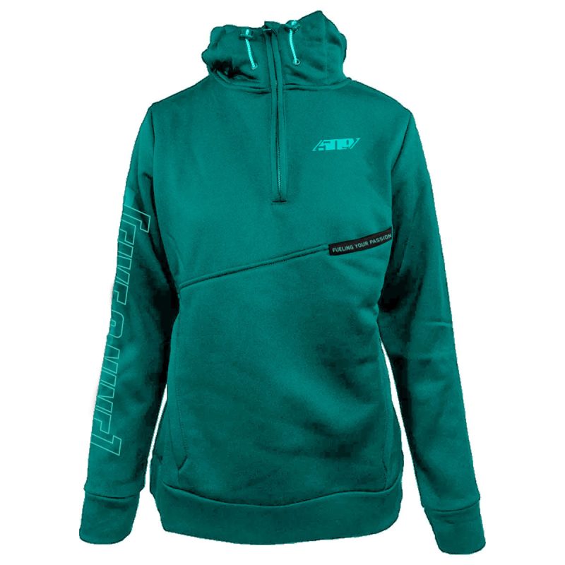 womens pro series sector quarter zip hoodie Emerald.01