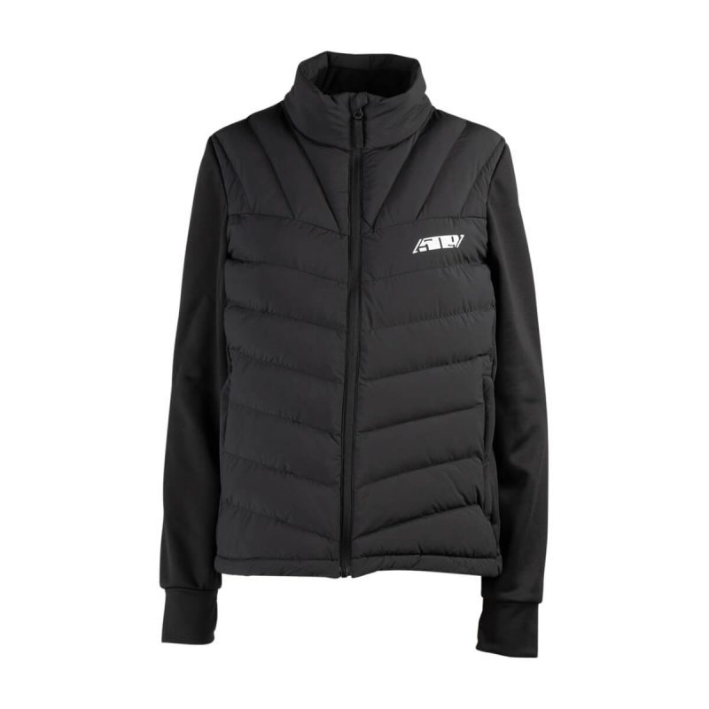 womens syn down hybrid jacket Black.01