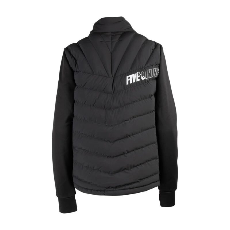 womens syn down hybrid jacket Black.02