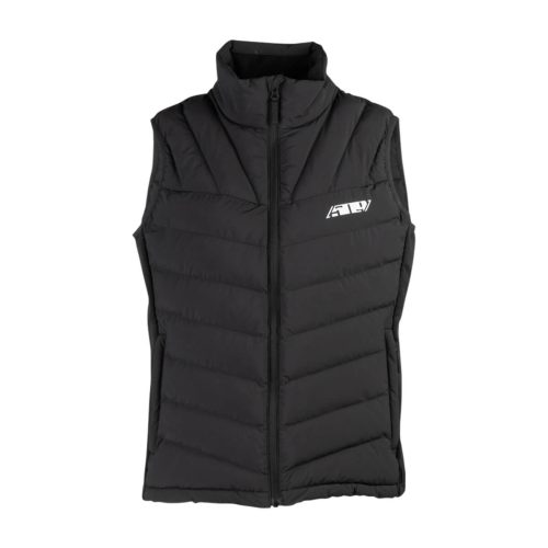 womens syn down hybrid vest Black.01